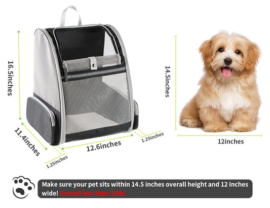 Texsens Bubble Pet Carrier Backpack for Cats & Dogs – Black
