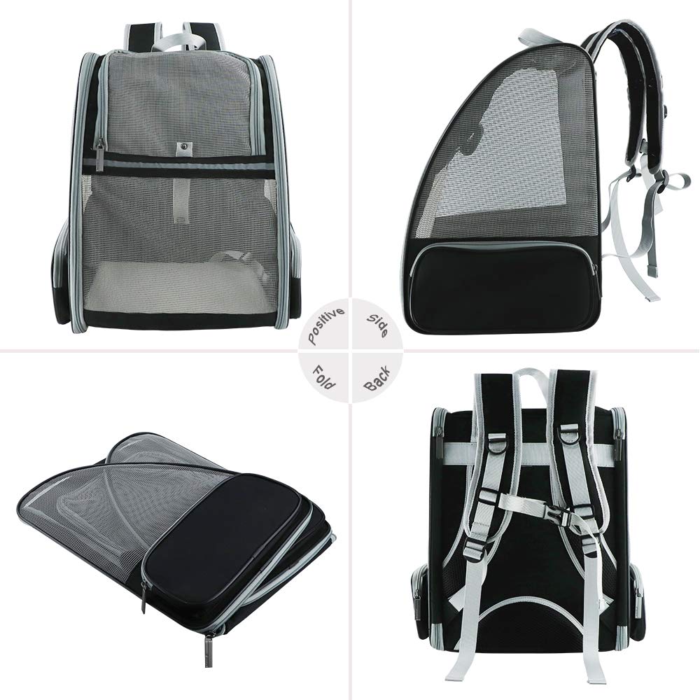 Texsens Bubble Pet Carrier Backpack for Cats & Dogs – Black