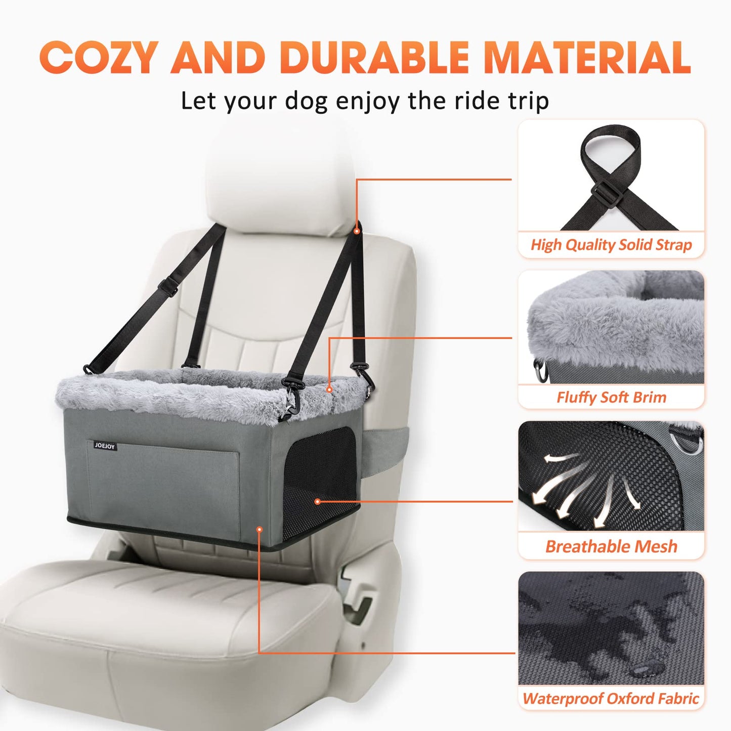 JOEJOY Deluxe Dog Booster Seat for Small Dogs