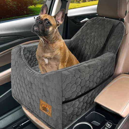 Dog Booster Car Seat for Small & Medium Dogs – Gray