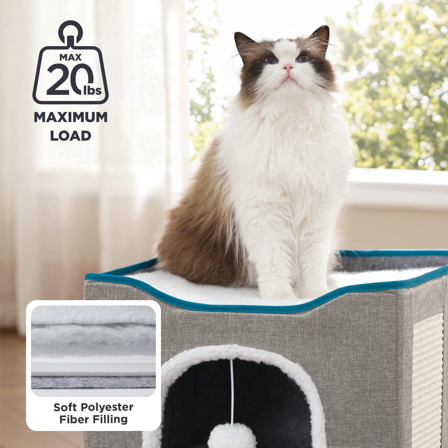 Bedsure Cat Bed Cave for Indoor Cats – Grey