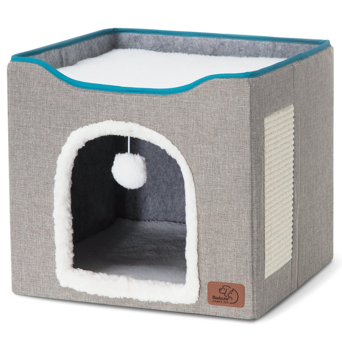Bedsure Cat Bed Cave for Indoor Cats – Grey